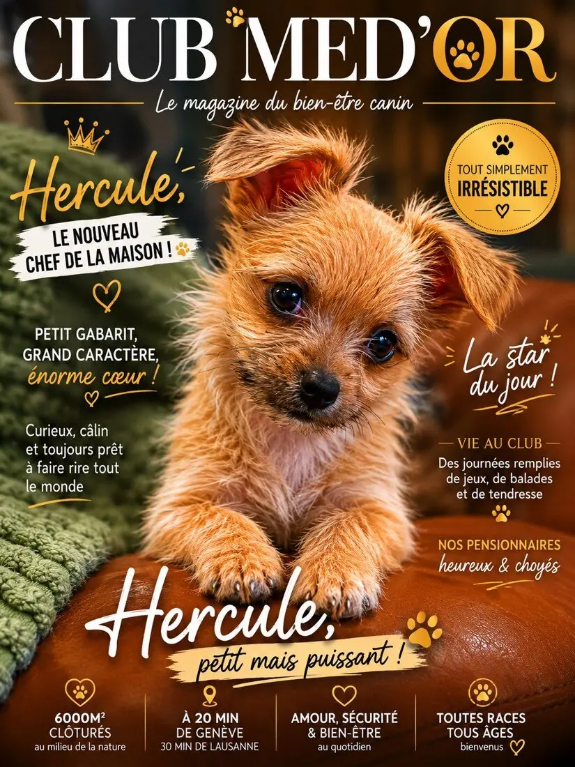 Hercule, le nouveau chef de la maison, en couverture du magazine Club Med'Or